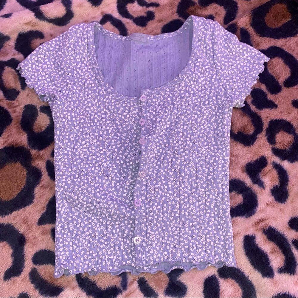 Brandy melville blue flower top